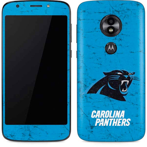NFL Carolina Panthers Distressed Alternate Moto E5 Play Skin
